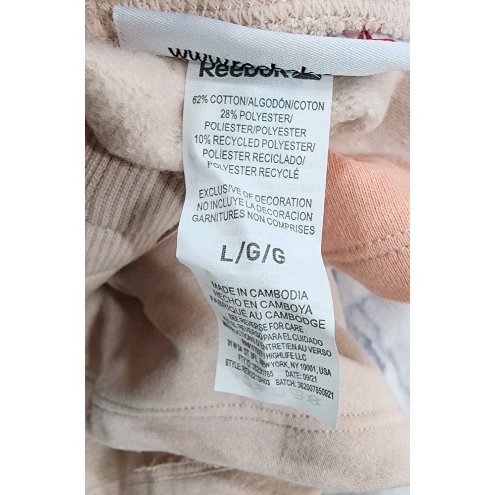 Reebok WOMENS SIZE L Shorts Pink White Colorblock Relaxed Shorts - Picture 11 of 13